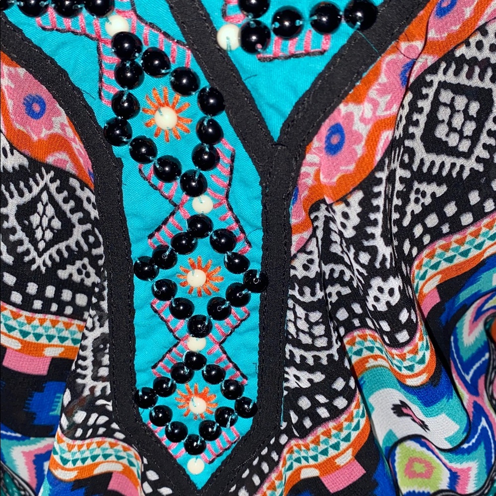 Double D Ranch Turquoise and Black Embellished Top - Picture 5 of 12
